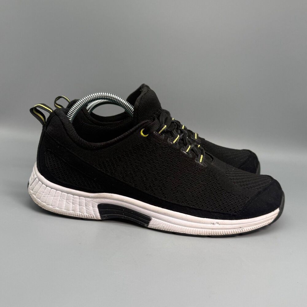 Orthofeet Coral Womens 11.5 Black Stretch Lace-Up Athletic Running Sneakers Shoe